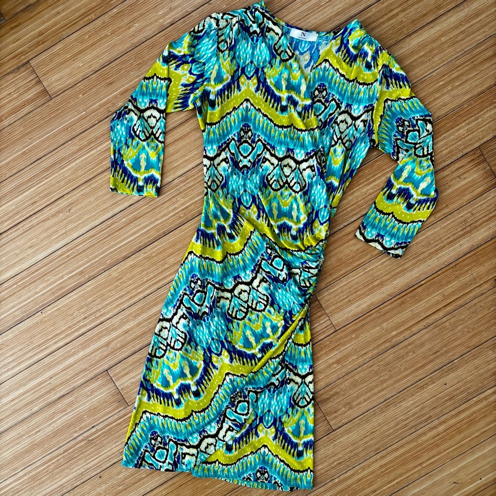 Natori Vibrant Multicolor Patterned Dress